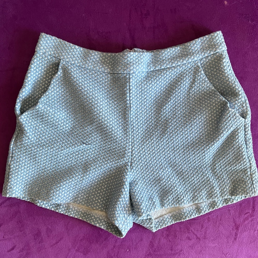 Bebe blue and white knit shorts